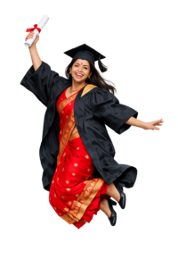 Nepali girl with graduation PNG