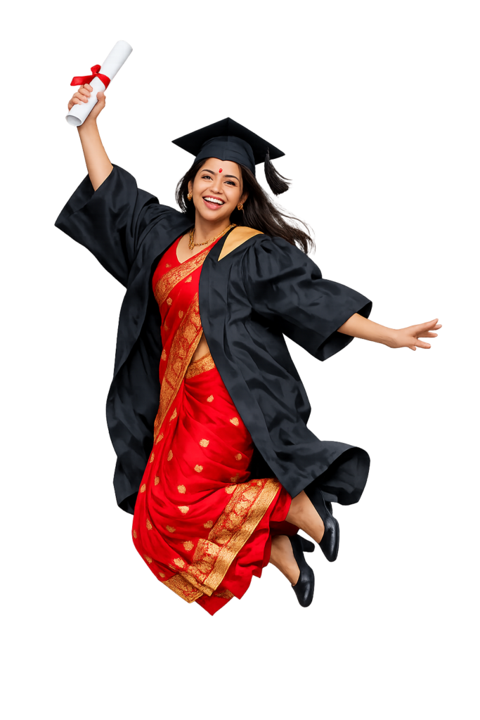 Nepali girl with graduation