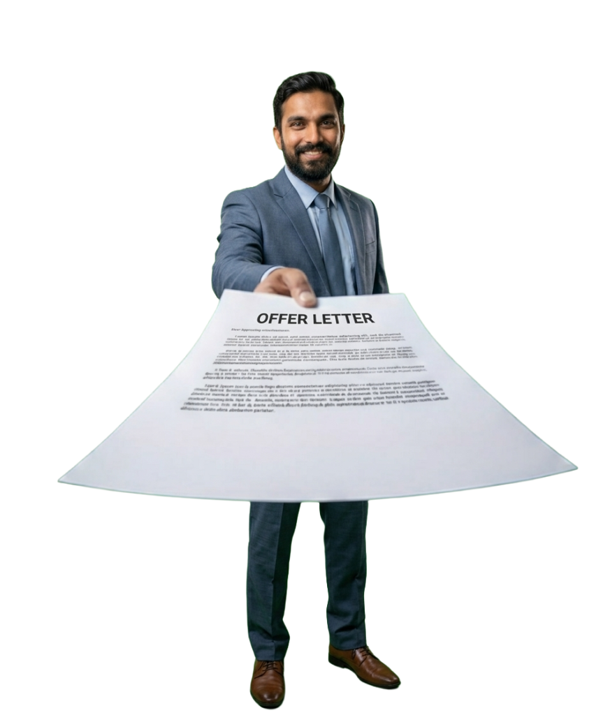 Man giving offer Letter png