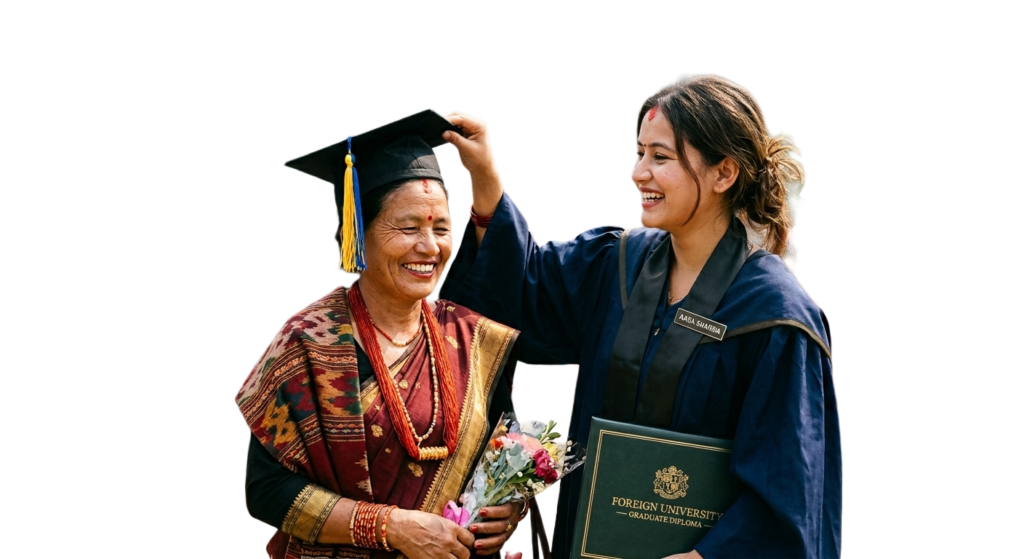 Nepali Mother and daughter graduation ceremony