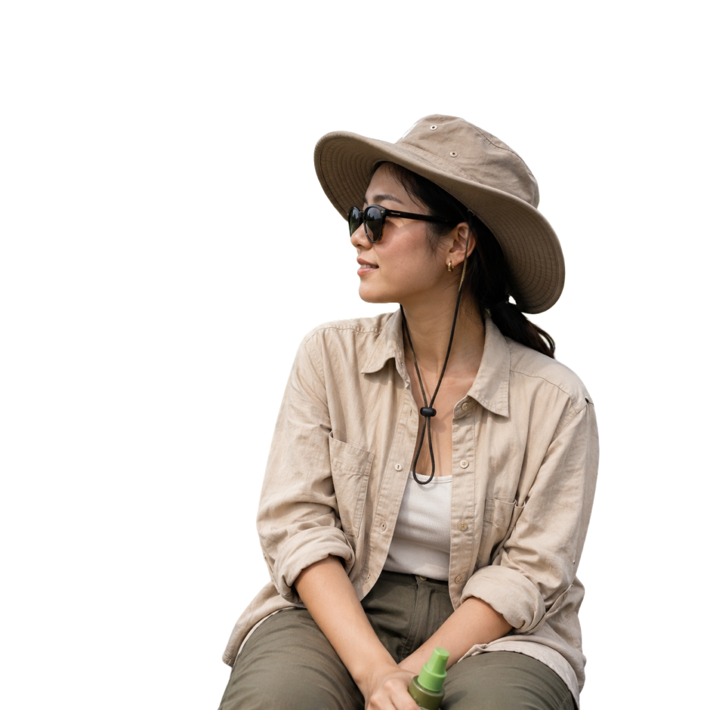 Girl in Jungle Safari transparent PNG image