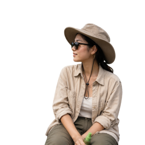 Girl in Jungle Safari PNG