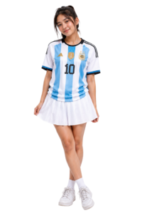 Girl with Argentina jersey png PNG