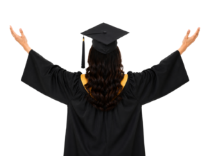 Girl with Graudation dress png PNG