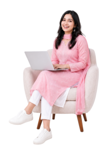 Nepali girl with laptop png PNG