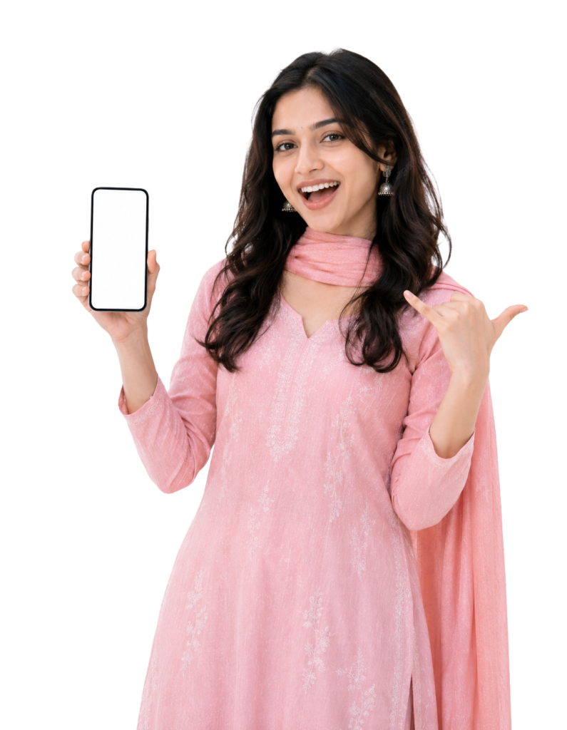 Nepali girl with phone png transparent PNG
