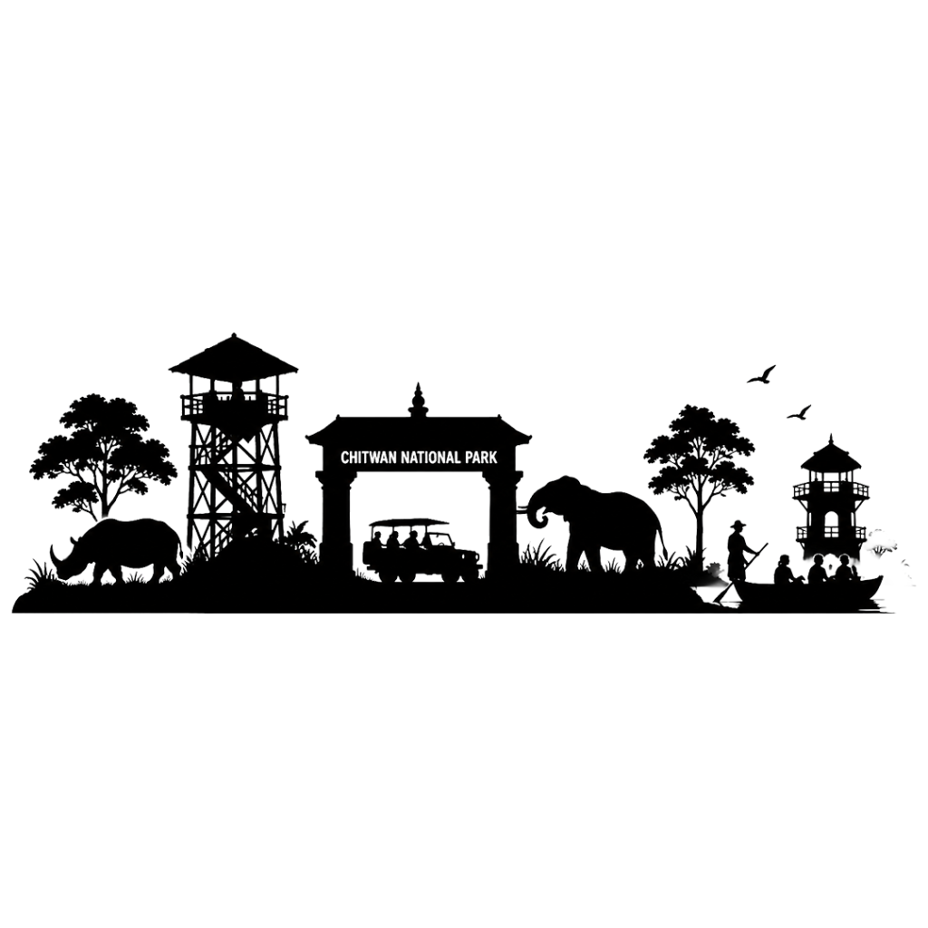 Silhouette of Chitwan landmark png transparent PNG