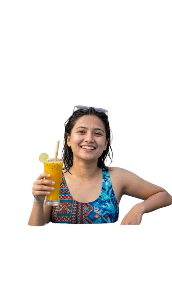 Nepali Girl in Swimming pool png transparent PNG image