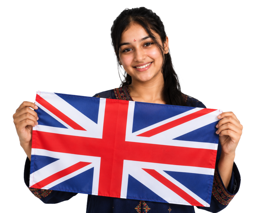 Girl With UK flag png transparent PNG